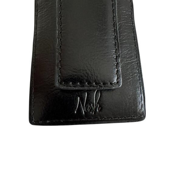 Patricia Nash Heritage Collection Men’s Black Leather Magnetic Money Clip Wallet - Picture 5 of 5